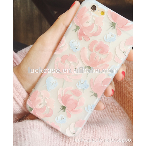 2016 New Arrival Child-free Soft Wholesale Cheap Relief Flower TPU Phone Case For iphone 4/5s/6s/6p